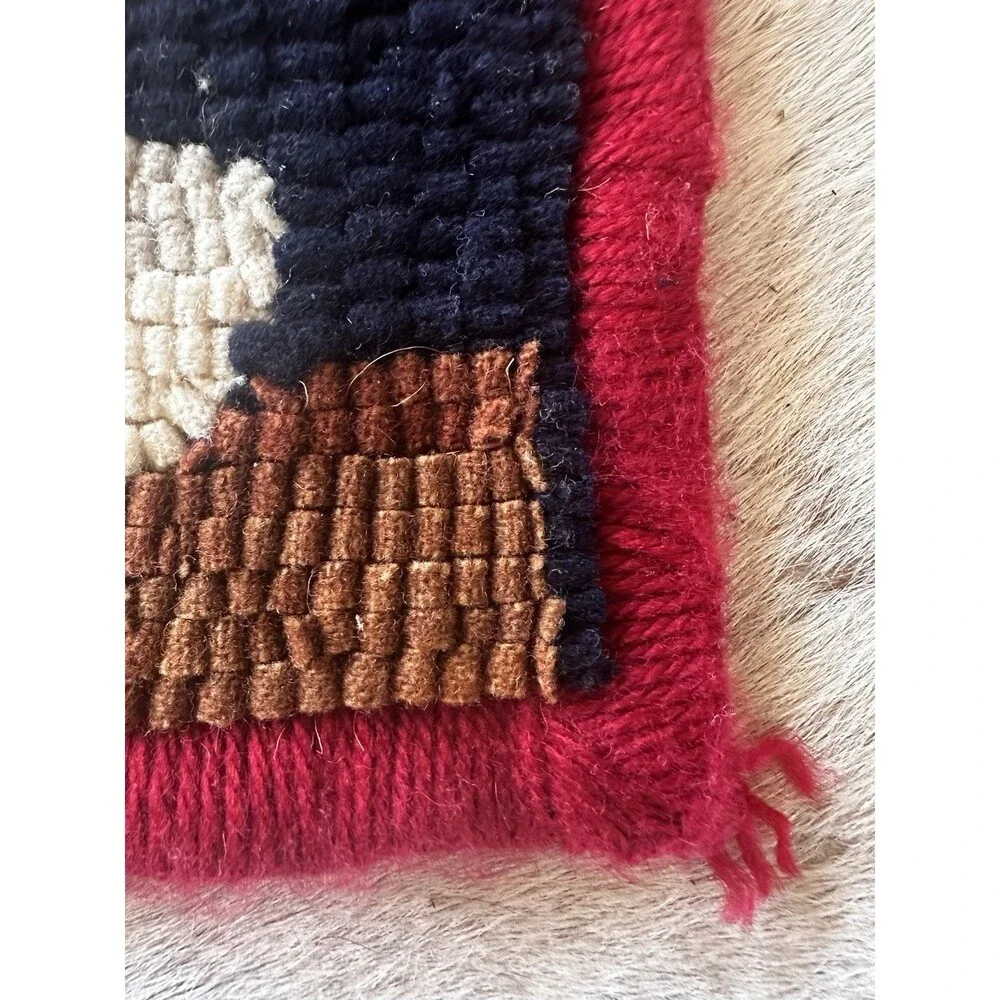 Vintage Rug Hooked Wool 8” x 37